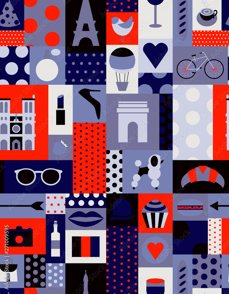 Obraz premium Paris pattern seamless geometric design