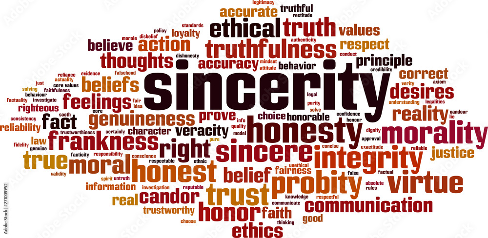 Sincerity word cloud