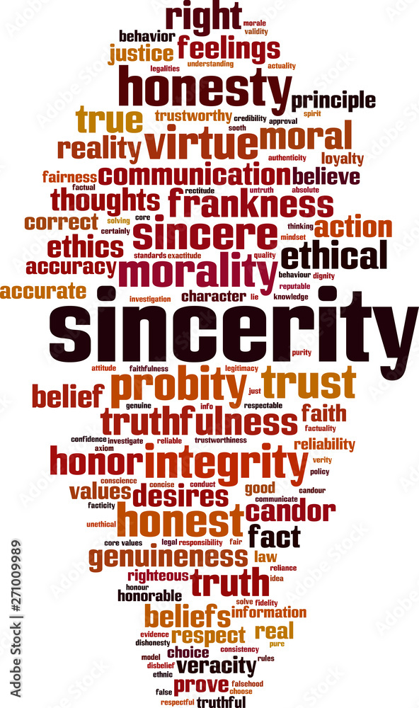 Obraz premium Sincerity word cloud