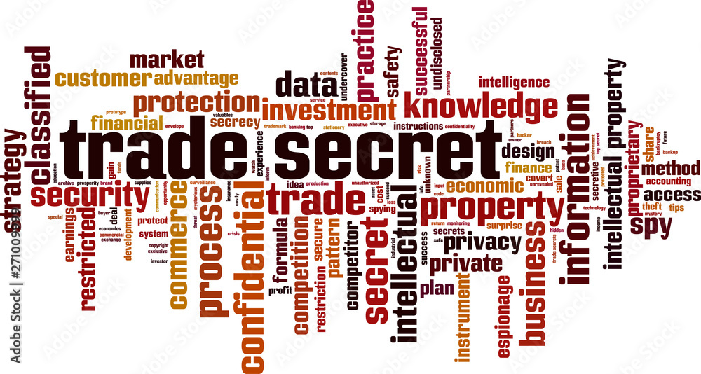 Trade secret word cloud Trade secret word cloud