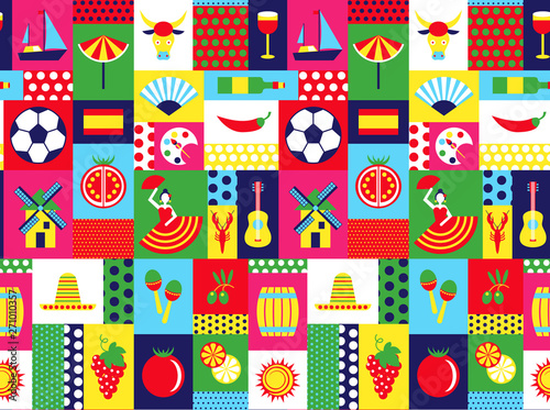 Spain national seamless pattern design