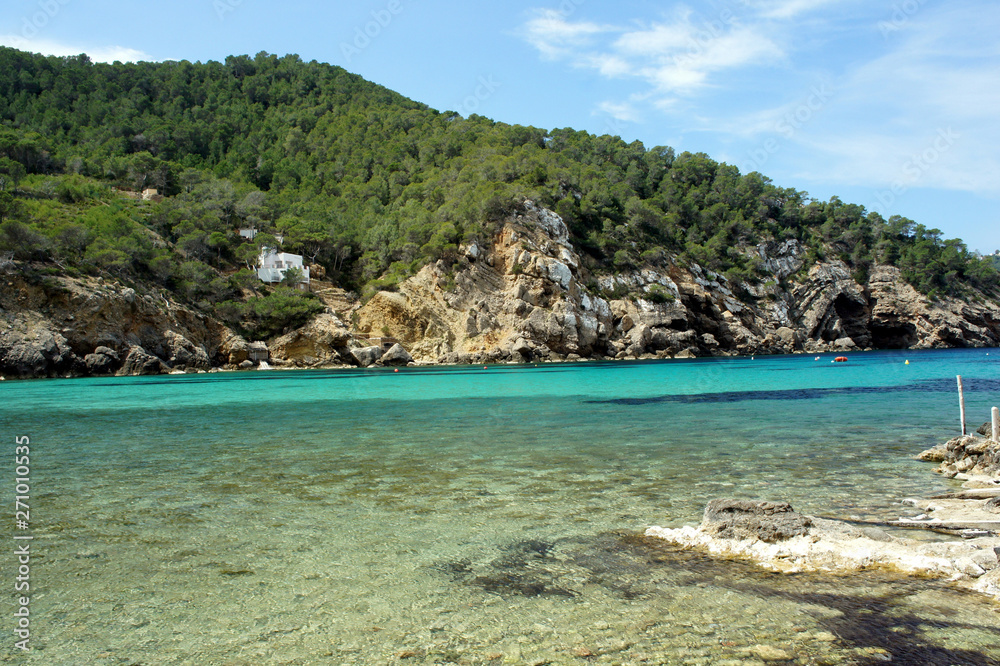 Landscapes of the island of Ibiza. Benirras Bay.Spain.