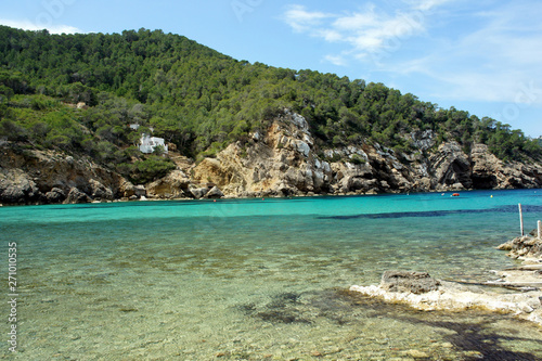 Landscapes of the island of Ibiza. Benirras Bay.Spain. photo