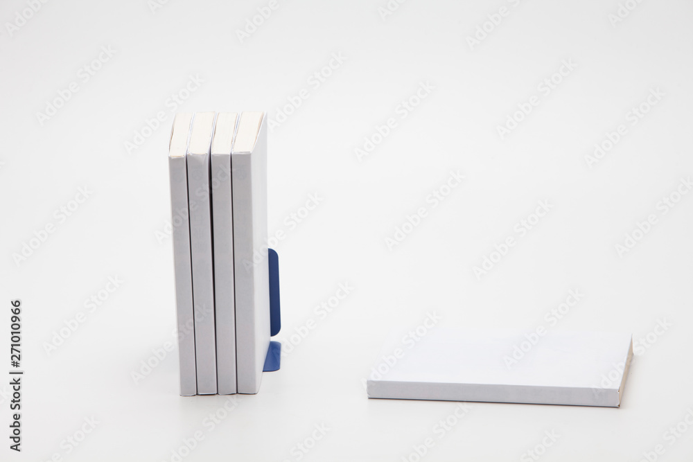 Composition with white books isolated