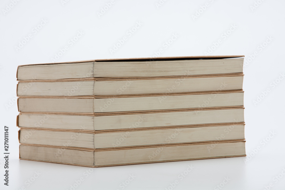 Stack of brown books isolated Stack of brown books isolated