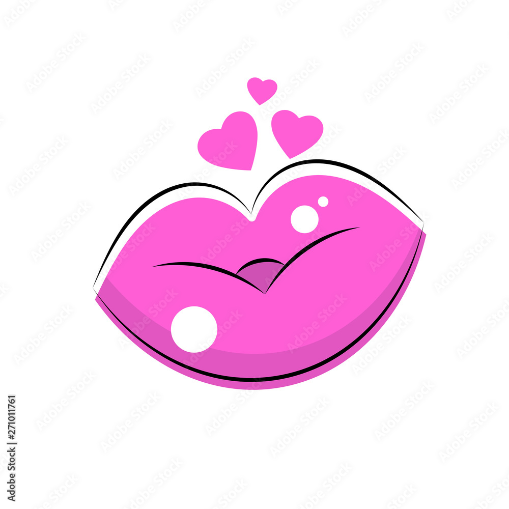 Women s lips logo for t-shirt, flyers , web graphics. Vector