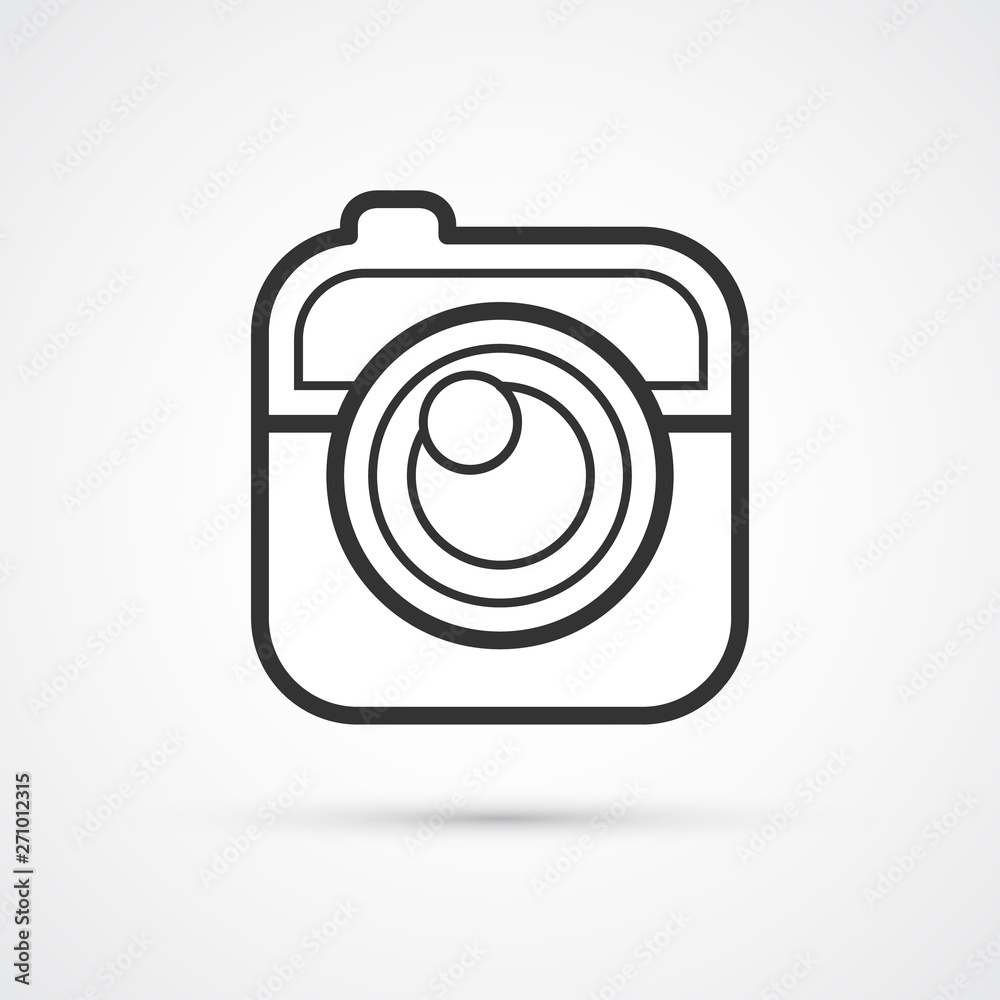 Camera flat line trendy black icon. Vector eps10 Camera flat line trendy black icon. Vector eps10