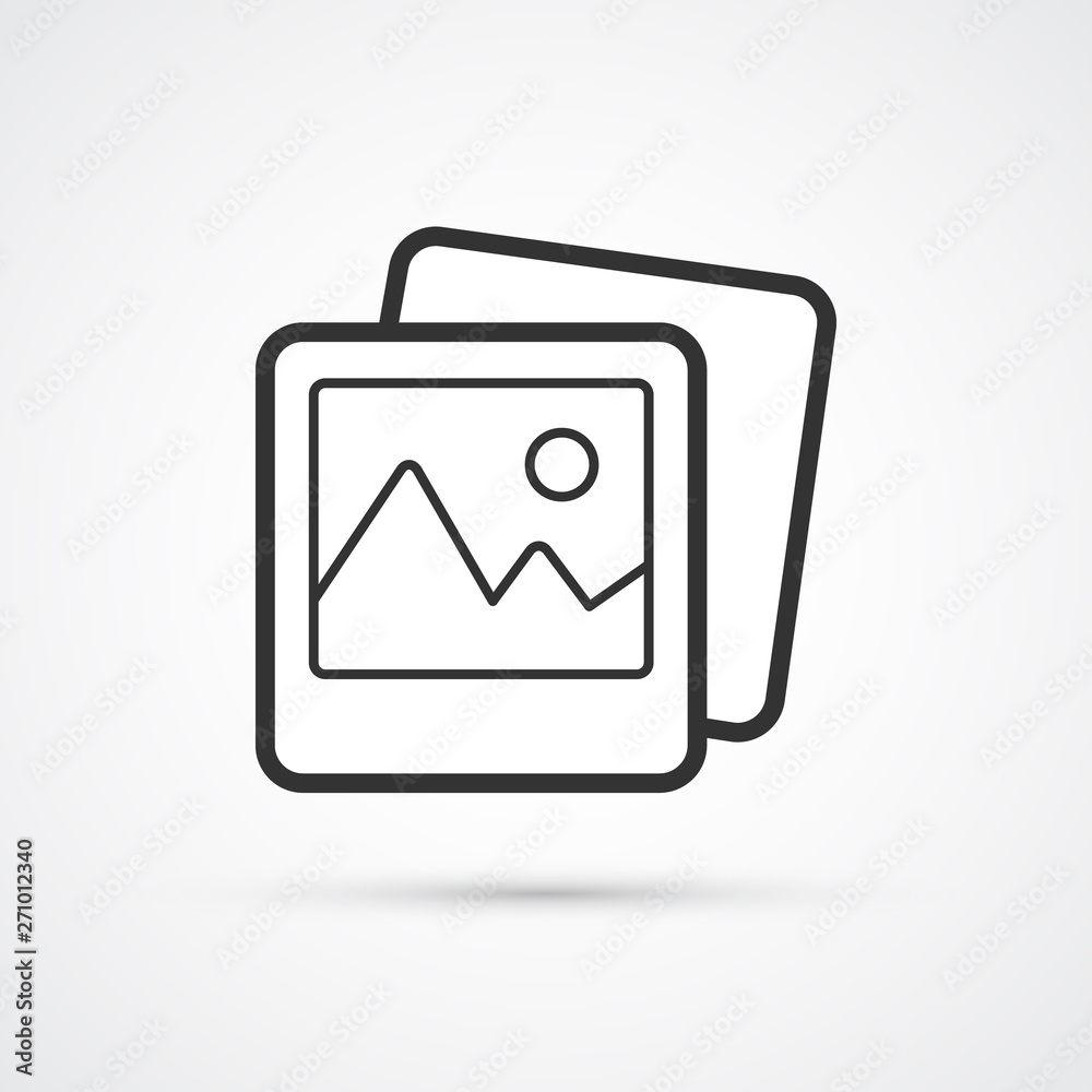 Photo flat line trendy black icon. Vector eps10 Photo flat line trendy black icon. Vector eps10