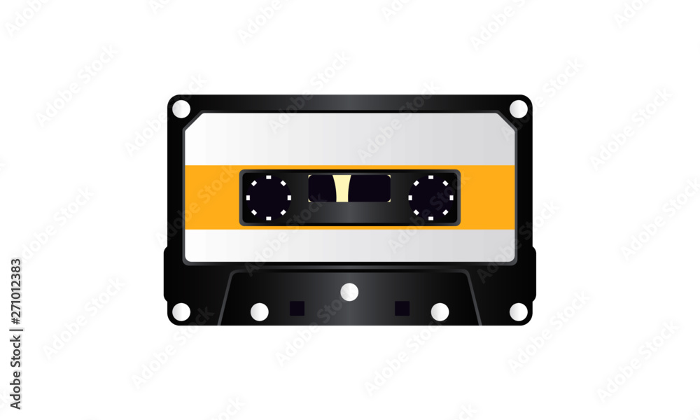 Fototapeta premium RETRO_TAPE_Black_Yellow