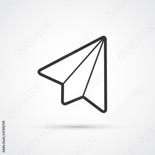 Plane flat line black trendy icon. Vector eps10