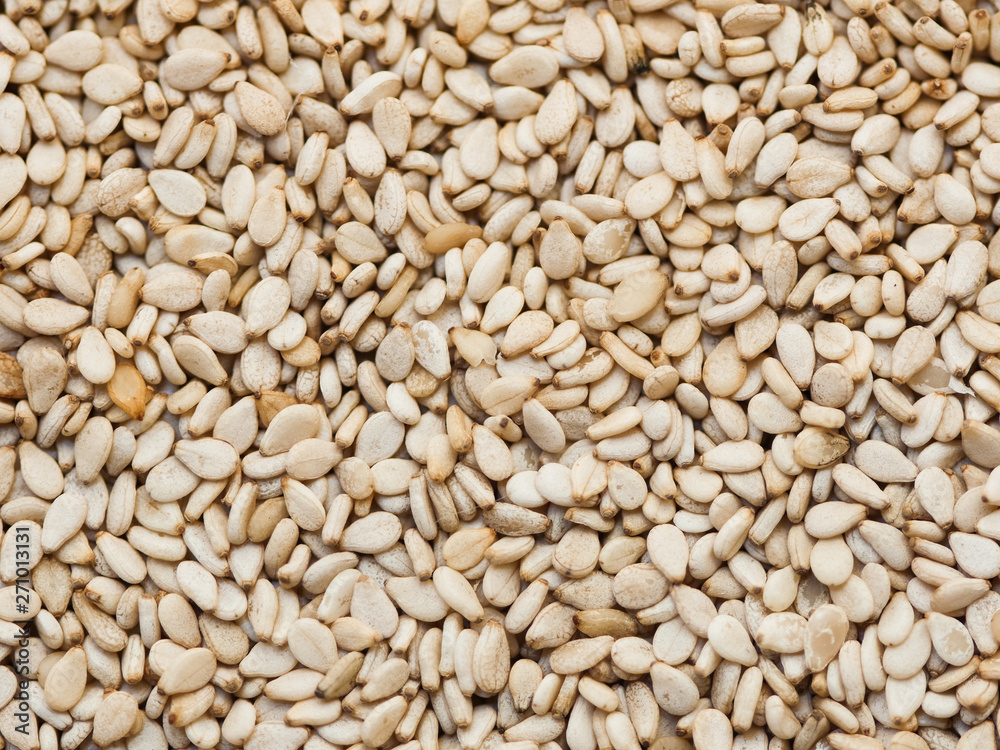 Background top view of sesame seeds Background top view of sesame seeds