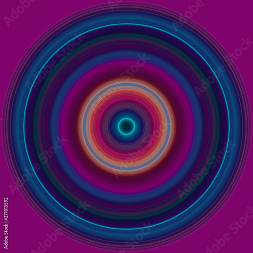 Colorful abstract bright circle , radial striped texture in purple and blue tones on magenta background. Round pattern