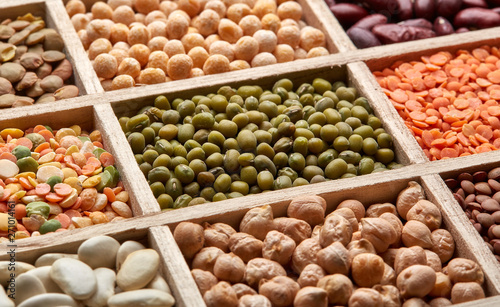 Background of different dry legumes  beans .