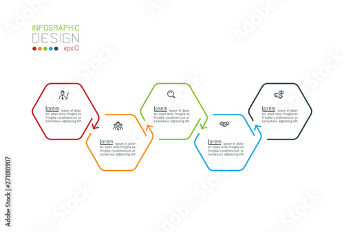 Hexagon inforgraphics on vector graphic art.