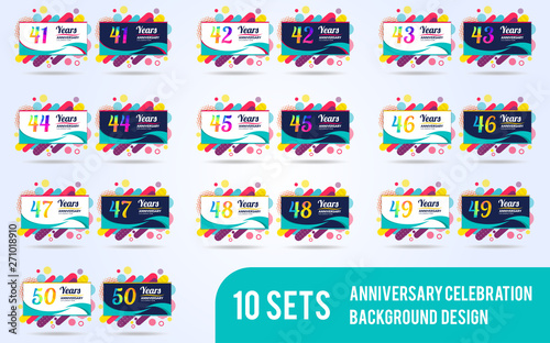 sets of anniversary celebration background design
