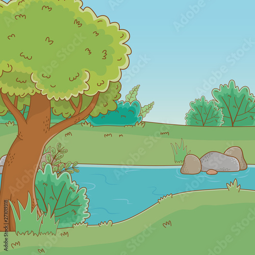 Forest with trees design vector illustration
