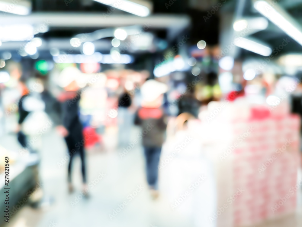 Blur background with bokeh of Supermarket store Blur background with bokeh of Supermarket store