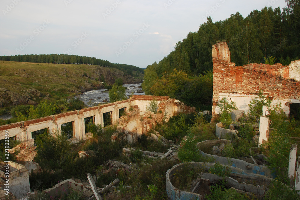 ruins of the factory of 18th century, Ural region, Russia