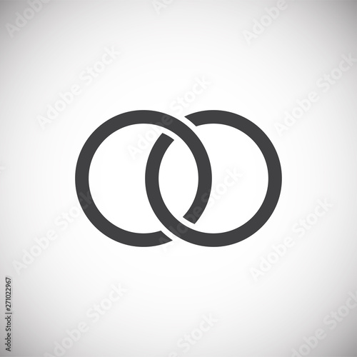 Wedding ring icon on background for graphic and web design. Simple illustration. Internet concept symbol for website button or mobile app.
