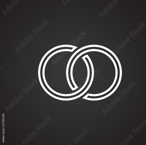 Wedding ring icon on background for graphic and web design. Simple illustration. Internet concept symbol for website button or mobile app.