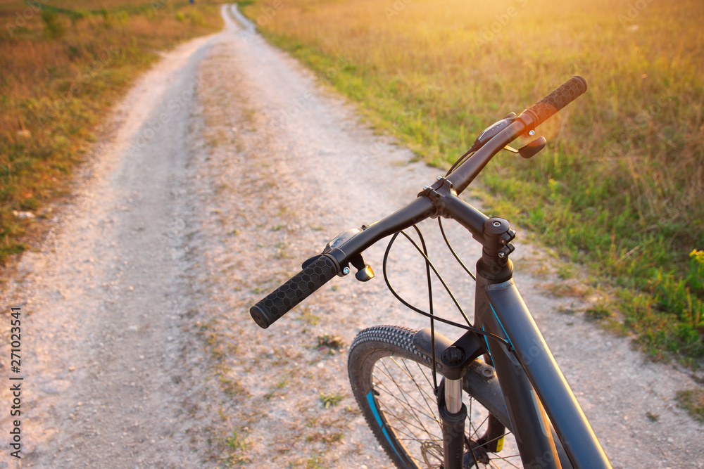 Bike on the mountain road. Bike on the mountain road.