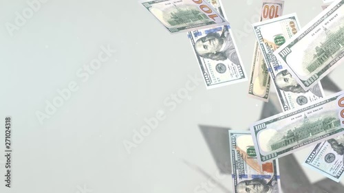 The 3d rendering Falling  100 dollar  business content.