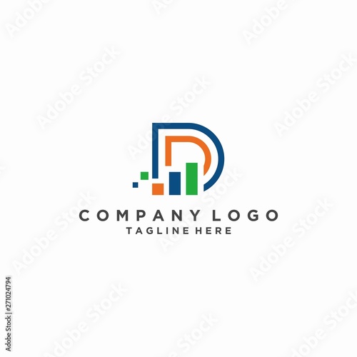 digital analytics letter d logo vector icon ilustration © erix_ultrasonic