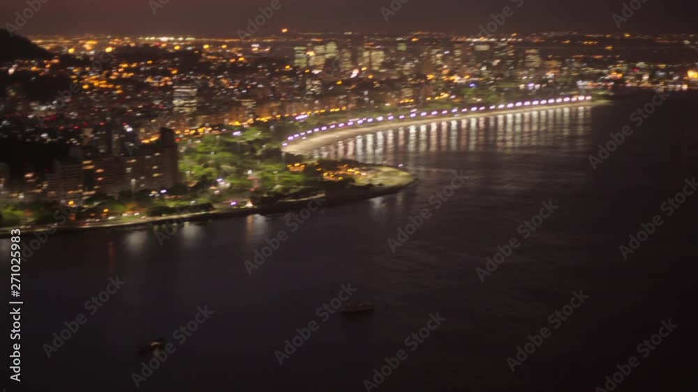 Pan: Harbor and Awesome City Night Scene in Rio de Janeiro - Rio de Janeiro, Brazil Pan: Harbor and Awesome City Night Scene in Rio de Janeiro - Rio de Janeiro, Brazil