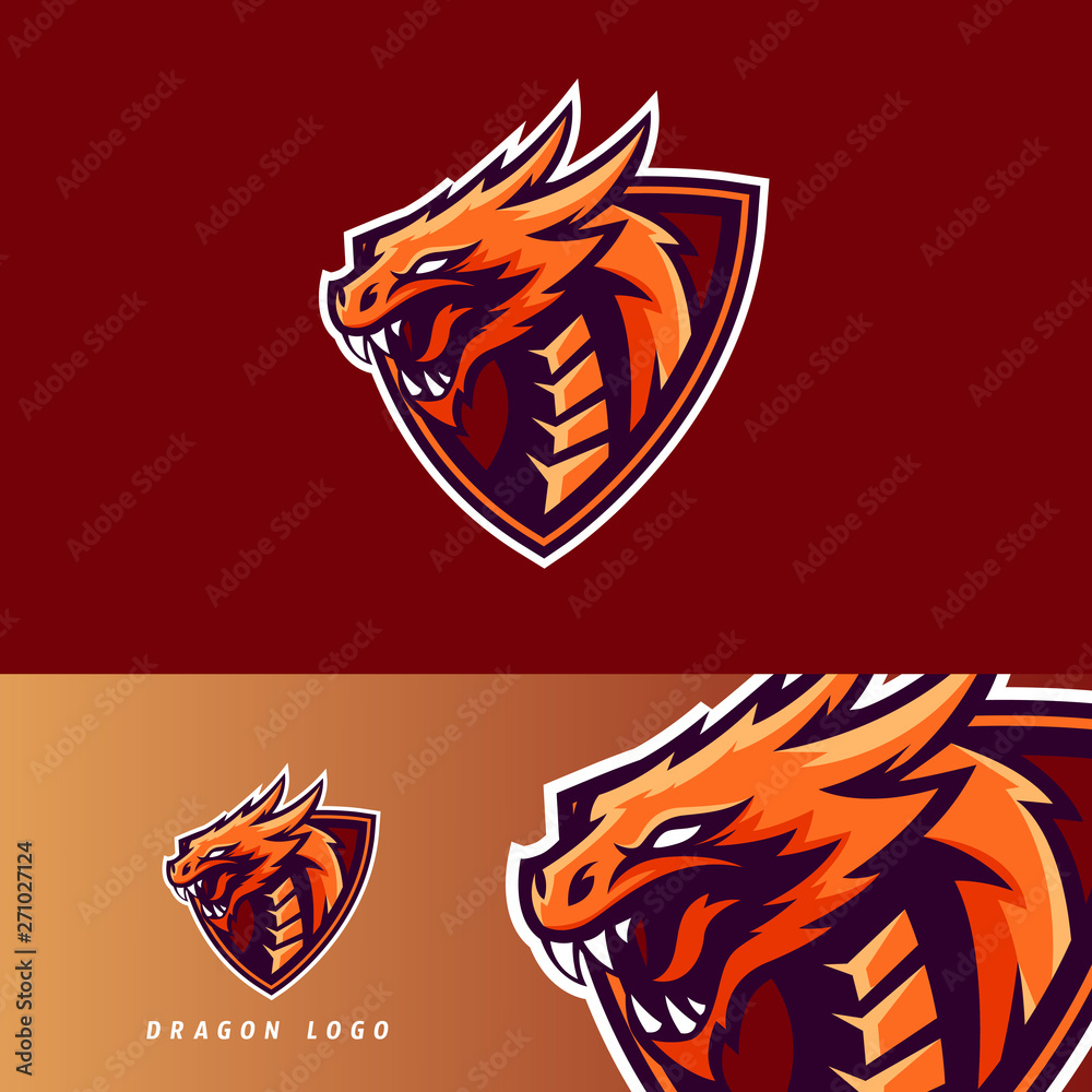 Fototapeta premium Dragon esport gaming mascot logo template