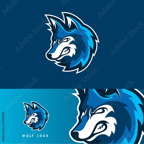 Wolf esport gaming mascot logo template