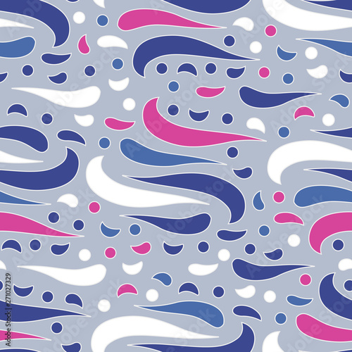 Seamless abstract pattern with the image of wavy rounded lines.