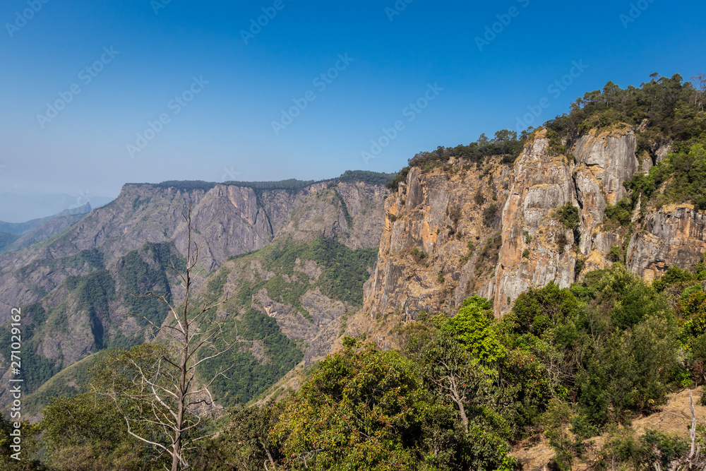 Pillar rocks with blue sky and clouds