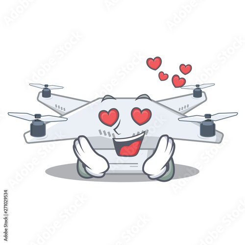 In love drone in the a character shape photo