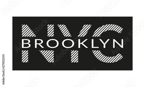 New York City typography design. NYC and Brooklyn print. Vector illustration.