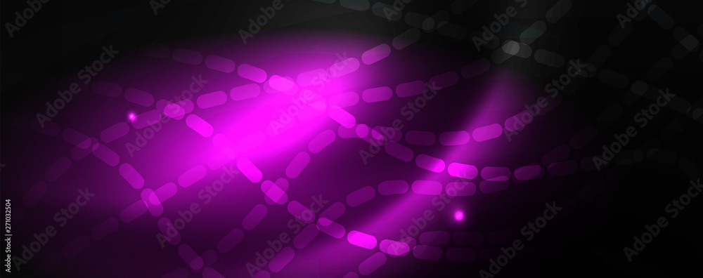 Smoky glowing waves in the dark. Dark abstract background with neon color light and wavy lines. Vector Smoky glowing waves in the dark. Dark abstract background with neon color light and wavy lines. Vector