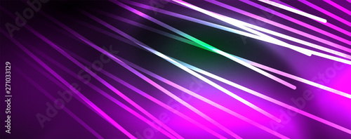 Vector neon light lines concept, abstract background
