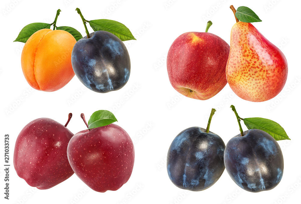 Fruit collage isolated on white background with clipping path Fruit collage isolated on white background with clipping path