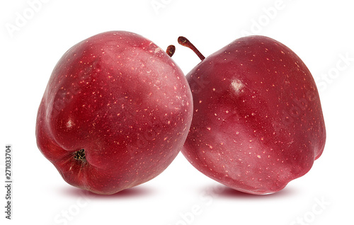 Fresh red apple isolated on white background with clipping path