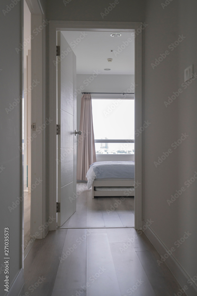 apartment corridor modern design interior home background concept