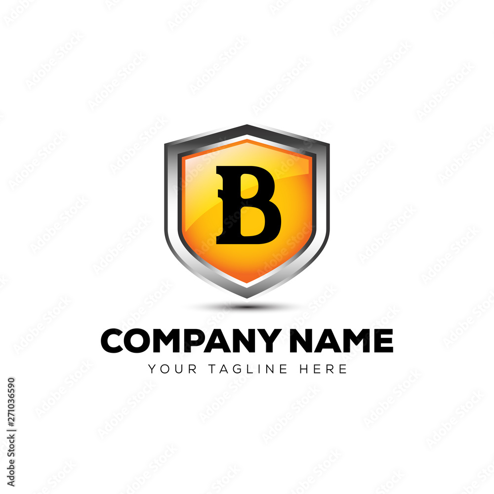 Letter B Shield Logo 3D vector template security company Letter B Shield Logo 3D vector template security company