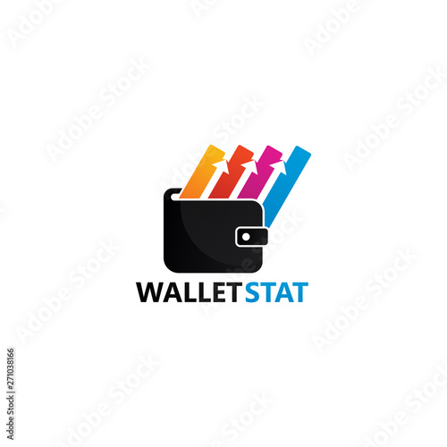 Wallet Statistic Logo Template Design Vector, Emblem, Design Concept, Creative Symbol, Icon