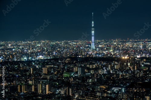東京の都市風景　池袋から見る浅草方面の夜景 © onotorono