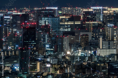 東京の都市風景 池袋から見る大手町方向の夜景