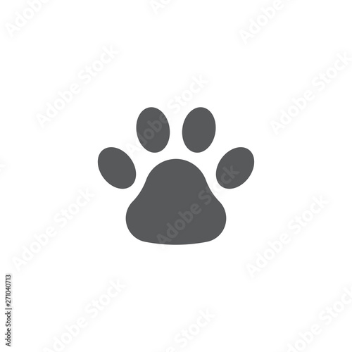 Black Paw Print vector icon, isolated on white background