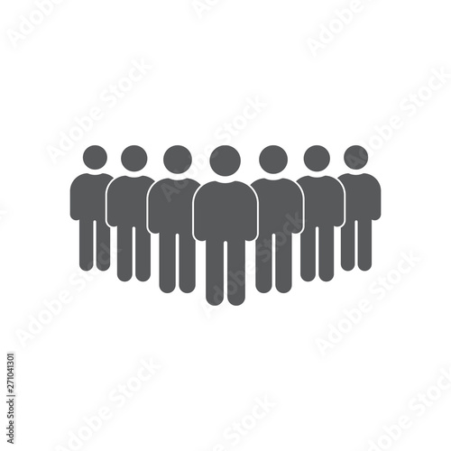 People icon set. Crowd of people, isolated on white background