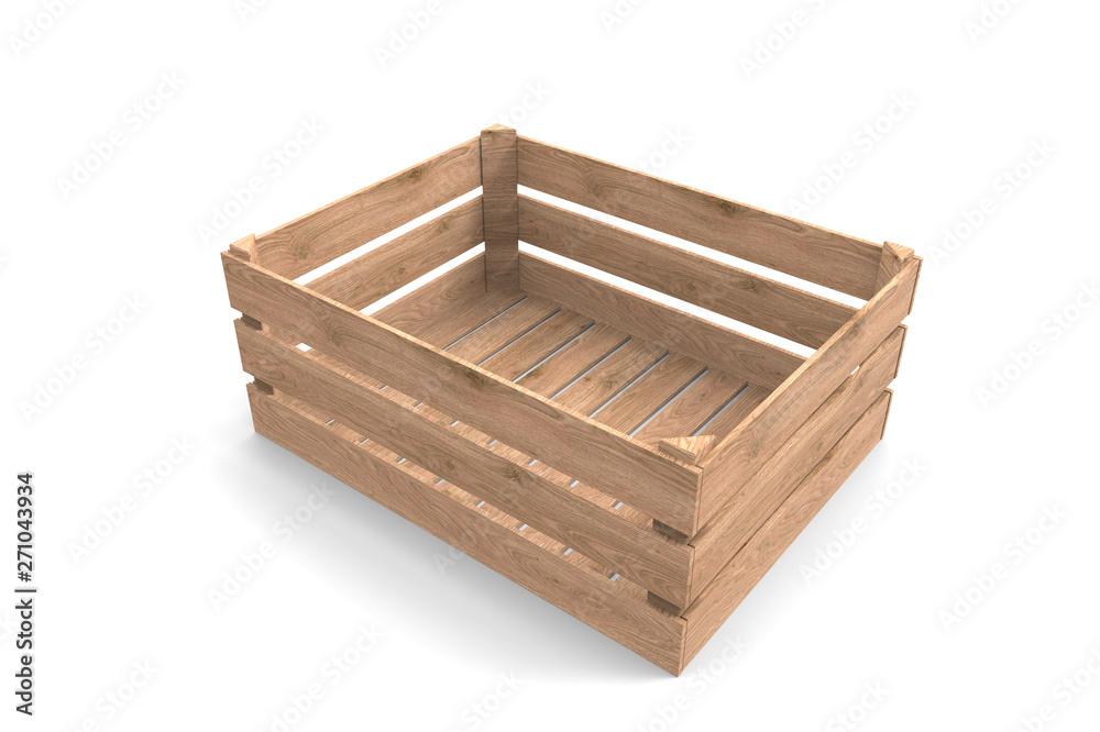Crate on background. Wooden box. 3D rendering Crate on background. Wooden box. 3D rendering