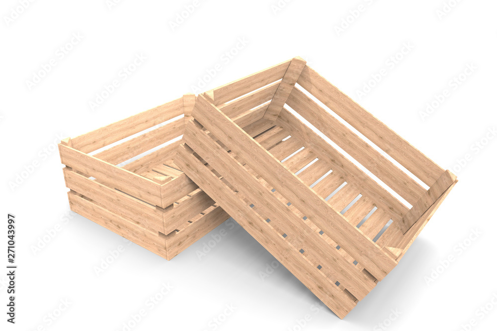 Crate on background. Wooden box. 3D rendering Crate on background. Wooden box. 3D rendering