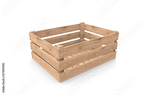 Crate on background. Wooden box. 3D rendering © paja123