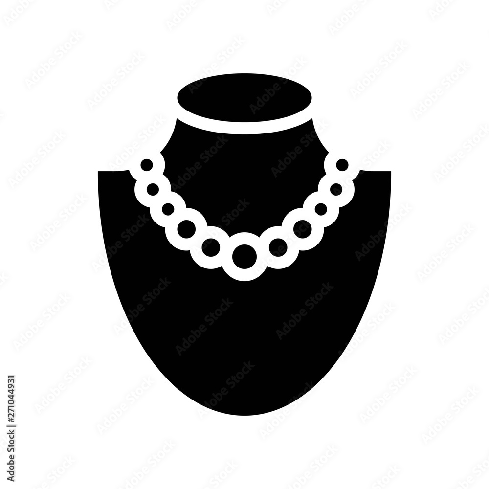Necklace vector illustration, Isolated solid style icon