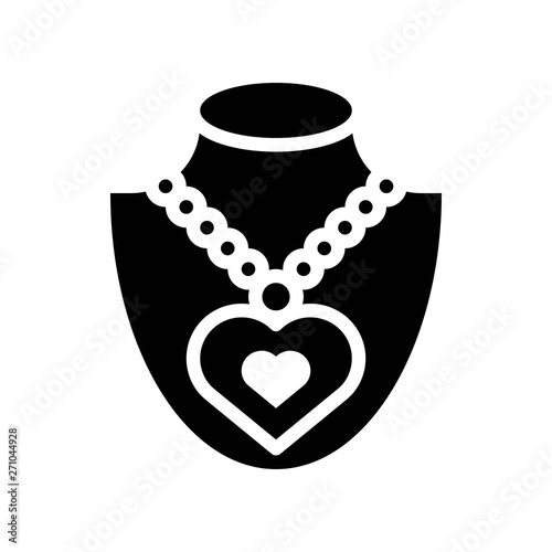 Necklace vector illustration, Isolated solid style icon